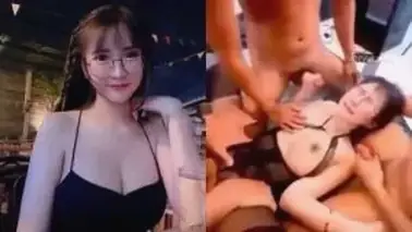 ABG Chindo Berkacamata Digangbang Brutal sampai Becek Parah